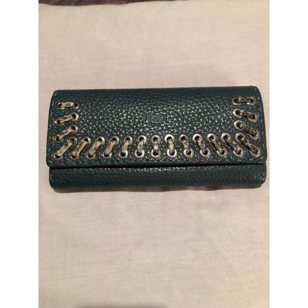 Fendi Selleria Python Lattice Leather Long Wallet